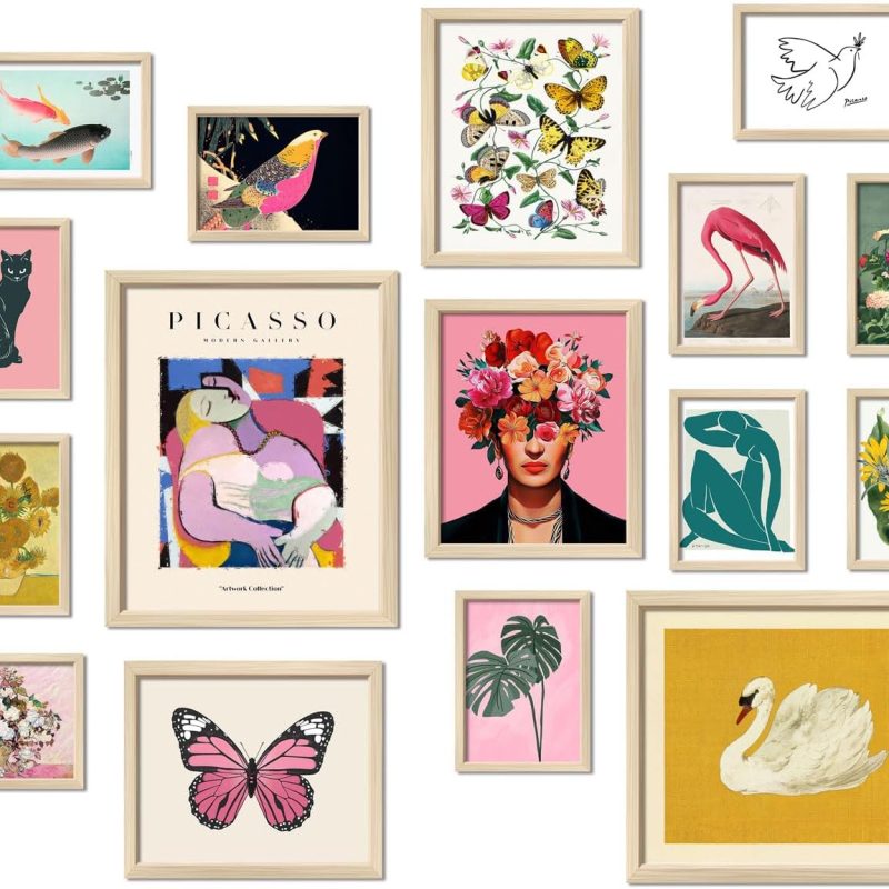 Framed Eclectic Wall Art Decor, Modern Maximalist Wall Prints