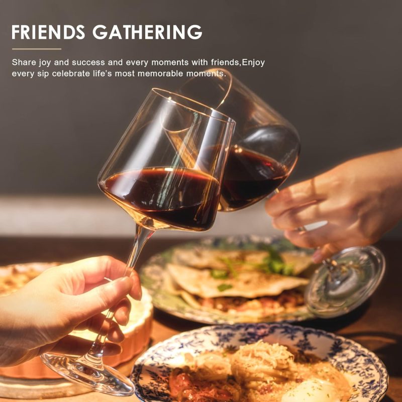 Red Wine Glass Set,Long stem Wine Glasses,Clear Lead-Free - Image 2