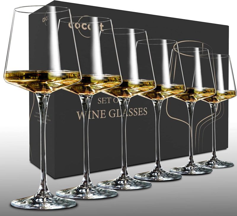 Red Wine Glass Set,Long stem Wine Glasses,Clear Lead-Free
