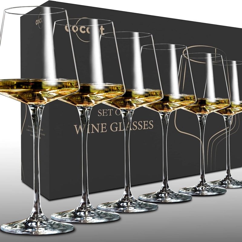 Red Wine Glass Set,Long stem Wine Glasses,Clear Lead-Free